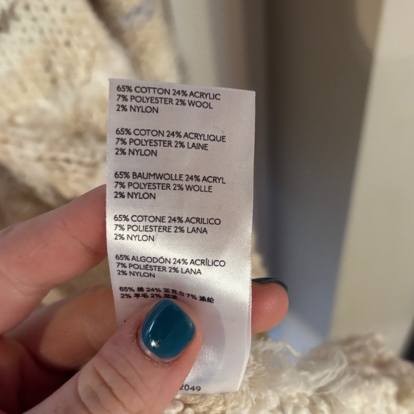 anthropologie Margo Rainbow Sweater Cardigan White Multi Medium Soft Knit - Picture 5 of 9